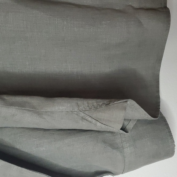 Cloth & Stone Linen Button Down Collared Blouse Top Size Medium Sage Green - Picture 7 of 10